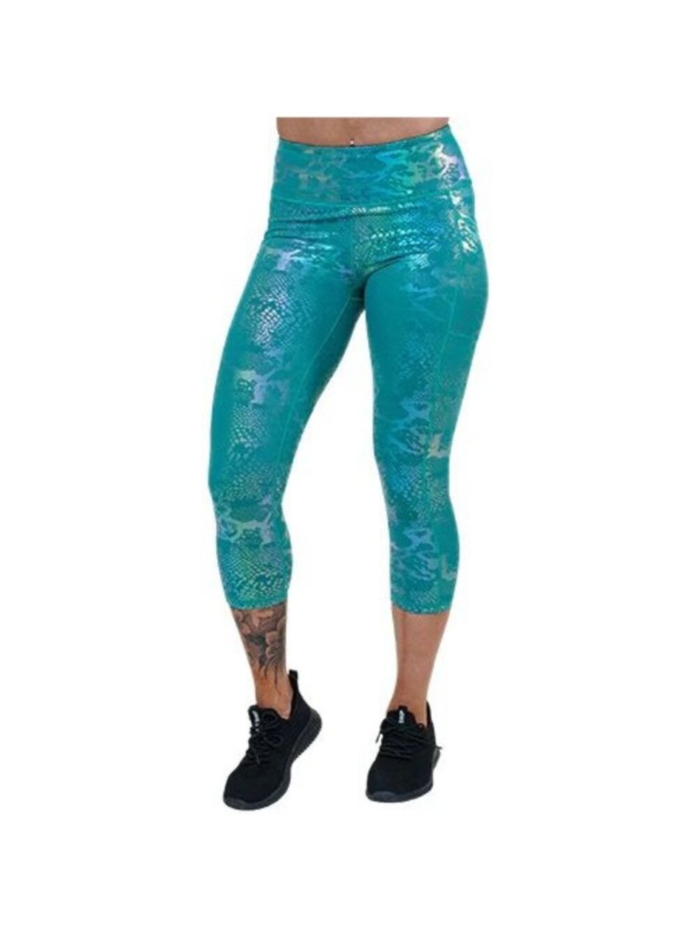 CVG Glisten Here Mermaid Shimmer Leggings Women Size M 3/4 Length